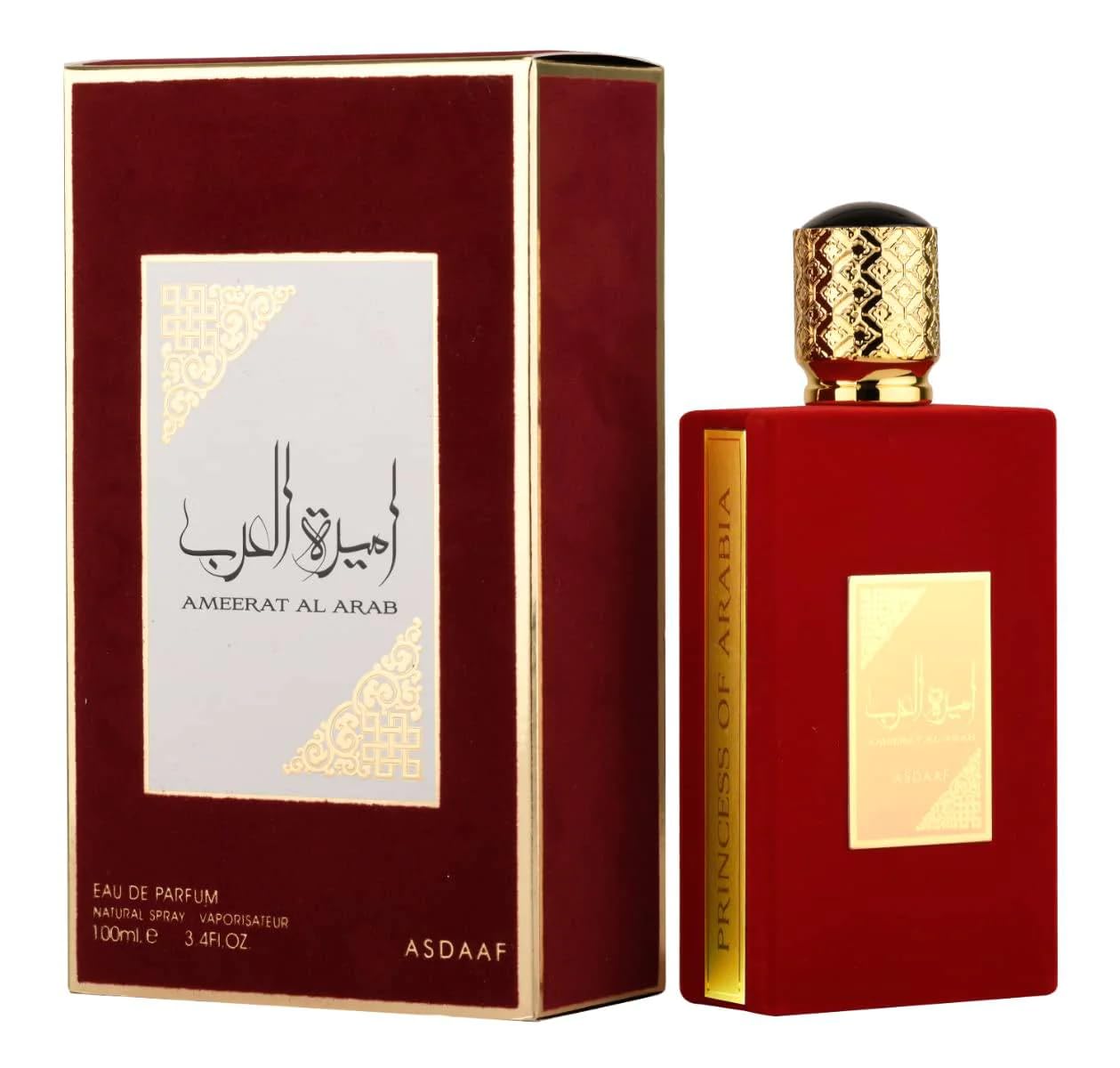 Lattafa Asdaaf Ameerat Al Arab Eau de Parfum Spray for Women, 3.4 Ounce