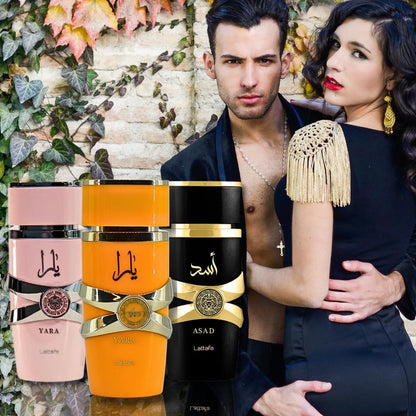 Lattafa for Unisex 3 Piece Eau de Parfum Gift Set (Yara for Women + Yara Tous for Women + Asad for Men) 3.4 Ounce/100 ml each